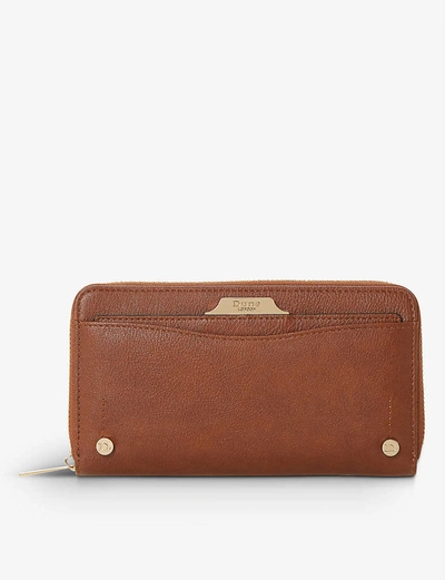 Shop Dune Kartie Zip-around Purse With Removable Card Slot In Tan-plain Pu