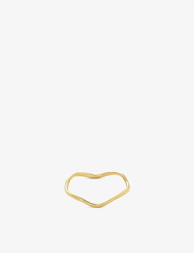 Shop The Alkemistry Womens Yellow Gold 18ct Yellow Gold Plain Wave Ring