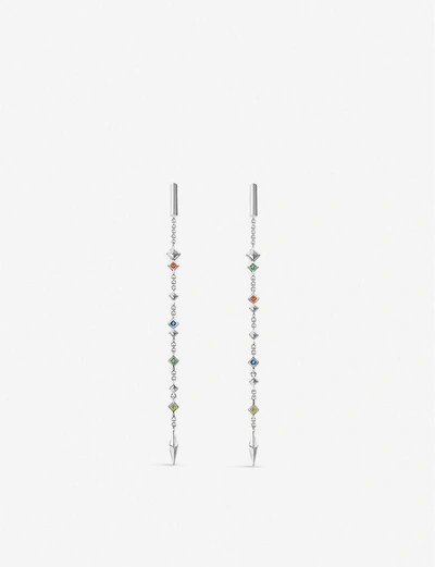Shop Thomas Sabo Paradise Colours Sterling Silver, Zirconia And Glass-ceramic Stone Earrings In Multi-coloured