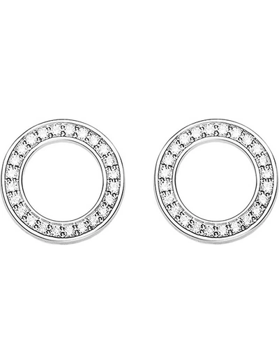 Shop Thomas Sabo Women's Circle Sterling Silver And Zirconia Earrings