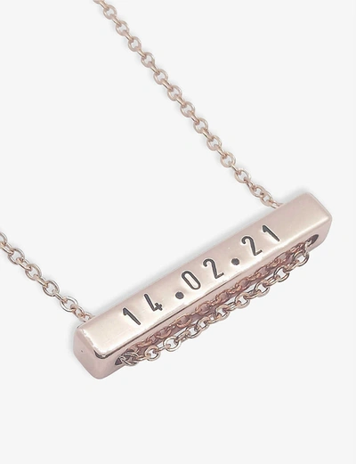 Shop Littlesmith Women's Personalised 9 Characters Rose Gold-plated Horizontal Bar Necklace