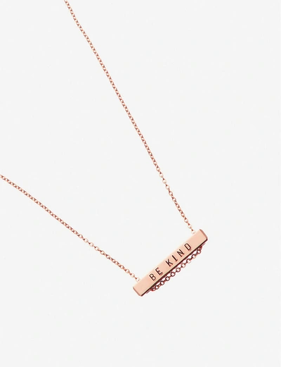 Shop Littlesmith Women's Personalised 9 Characters Rose Gold-plated Horizontal Bar Necklace