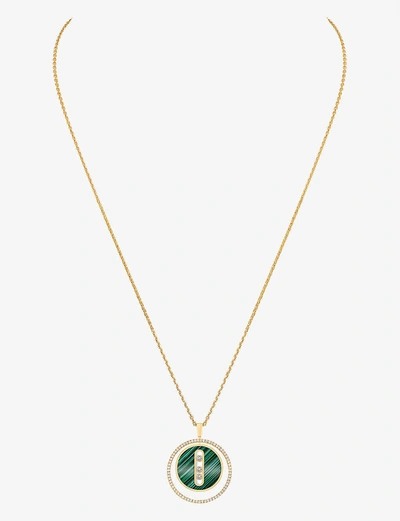 Shop Messika Women's Yellow Gold Lucky Move 18ct Yellow-gold, 0.3ct Diamond And Malachite Necklace