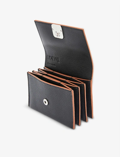 Shop Loewe Anagram Grained-leather Accordion Cardholder