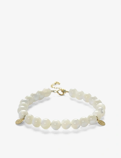 Shop The Alkemistry Women's Grey Cinta 18ct Yellow Gold And Mother Of Pearl Beaded Bracelet