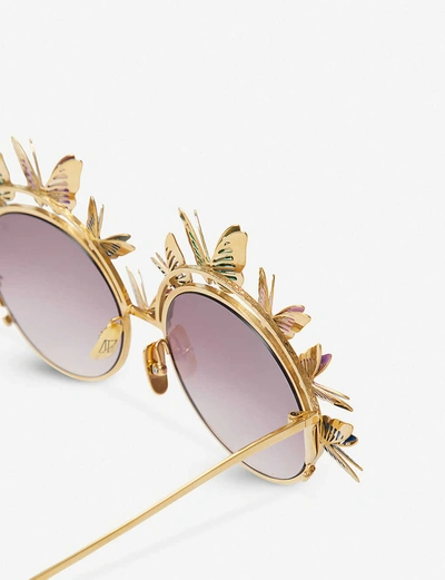 Shop Anna-karin Karlsson The Butterfly Round-frame Sunglasses In Multi