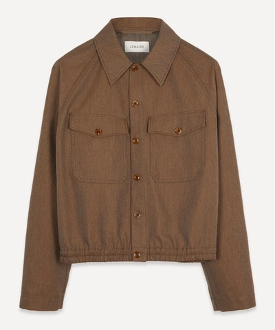 Shop Lemaire Military Jacket In Ocre Brown