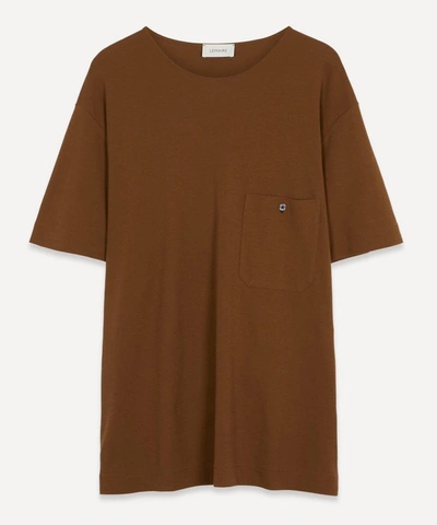 Shop Lemaire Crepe Chinese T-shirt In Dark Earth