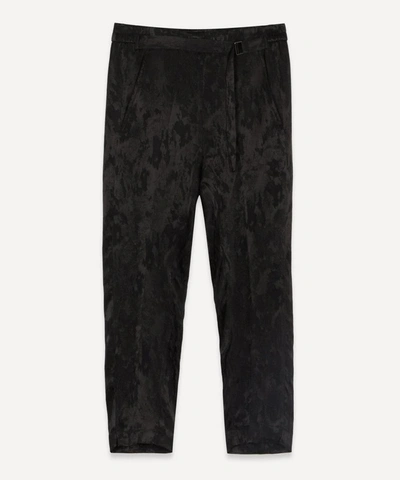 Shop Ann Demeulemeester Jacquard Tapered Trousers In Black