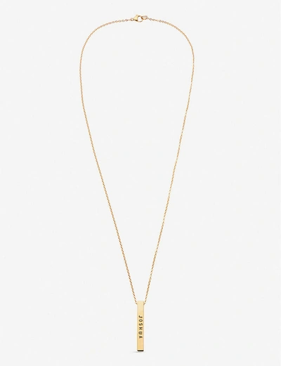 Littlesmith Personalised 9 Characters Gold-plated Vertical Bar Necklace