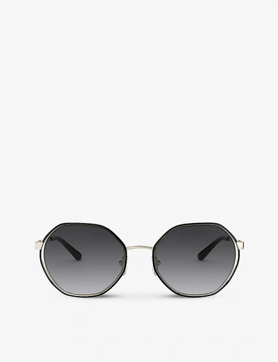 Michael Kors Mk1072 57 Porto Metal Irregular-frame Sunglasses In Gold