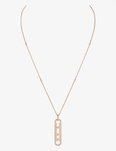 Shop Messika Women's Pink Gold Move 10th 18ct Rose-gold And 0.74ct Brilliant-cut Diamond Pendant Necklace