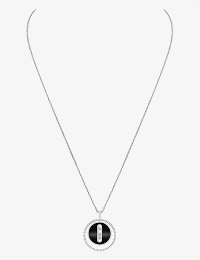 Shop Messika Women's White Gold Lucky Move 18ct White-gold, Diamond And Onyx Necklace