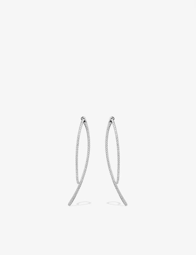 Shop Apm Monaco Womens Silver (silver) Croisette Sterling Silver And Zirconia Stone Drop Earrings