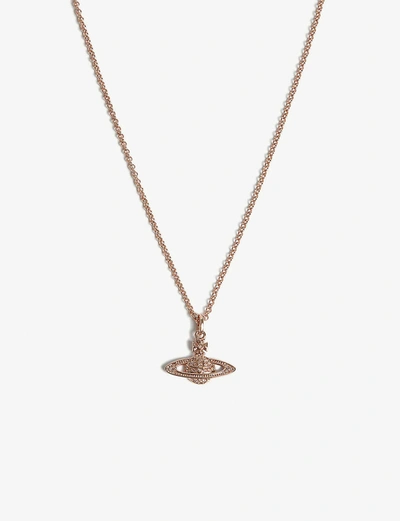 Shop Vivienne Westwood Jewellery Mini Bas Relief Necklace In Silk/rose Gold