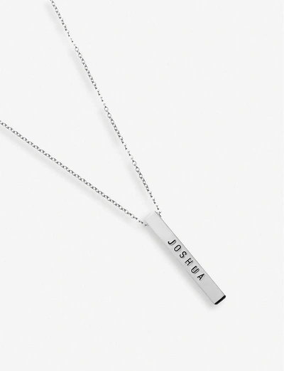 Shop Littlesmith Women's Personalised 9 Characters Silver-plated Vertical Bar Necklace