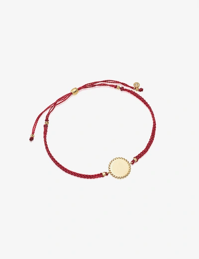 Shop Astley Clarke 18ct Gold-plated Vermeil Sterling Silver And Woven Bracelet In Yellow Gold Vermeil