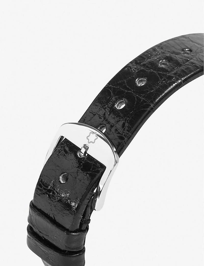 Shop Montblanc 111055 Bohème Date Stainless Steel, Diamond And Croc-embossed Leather Watch