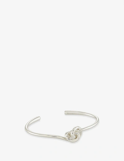 Shop Kendra Scott Presleigh Love Knot Silver-plated Cuff Bracelet In Bright Silver