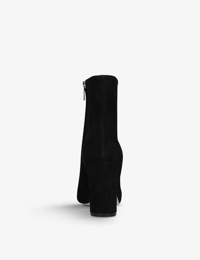 Shop Gianvito Rossi Piper Pointed-toe Suede Ankle Boots In Black