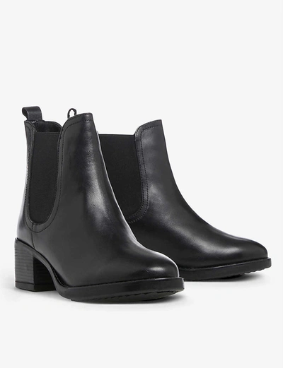 Shop Dune Parker Leather Chelsea Boot In Black-leather