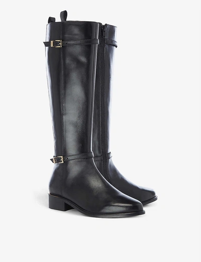 Shop Dune Womens Black-leather Top Leather Knee-high Boots 3