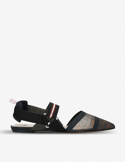 Shop Fendi Colibrì Mesh Flats In Black