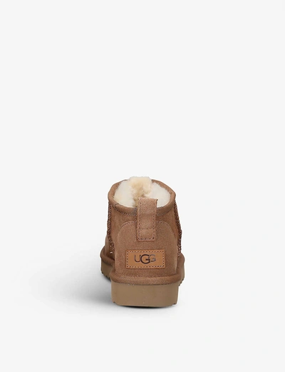Ugg 10mm Classic Ultra Mini Shearling Boots In Mid Brown