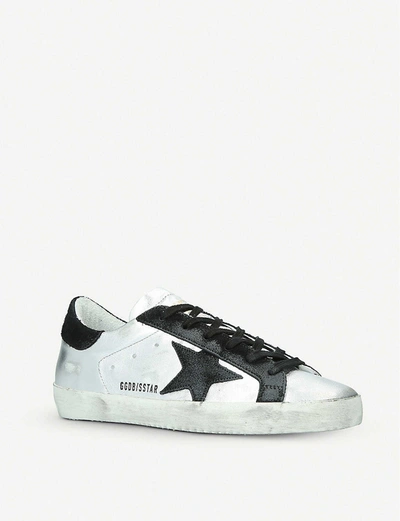 Shop Golden Goose Womens Silver Com Women's Superstar W5 Leather Trainers 5