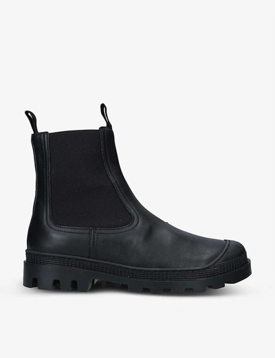 Shop Loewe Chelsea Leather Ankle Boots In Black
