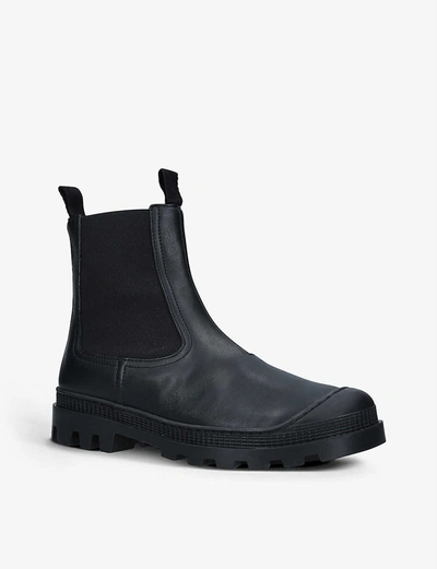 Shop Loewe Chelsea Leather Ankle Boots In Black
