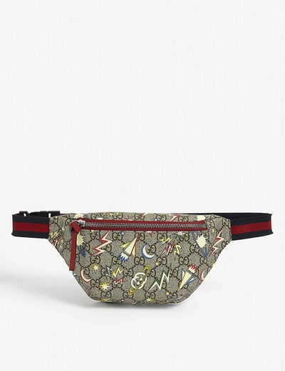 Shop Gucci Kids Space Logo-print Bum Bag In Beige