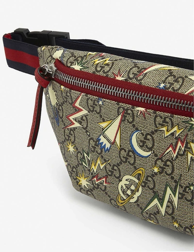 Shop Gucci Kids Space Logo-print Bum Bag In Beige