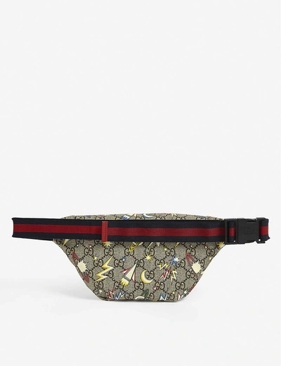 Shop Gucci Kids Space Logo-print Bum Bag In Beige