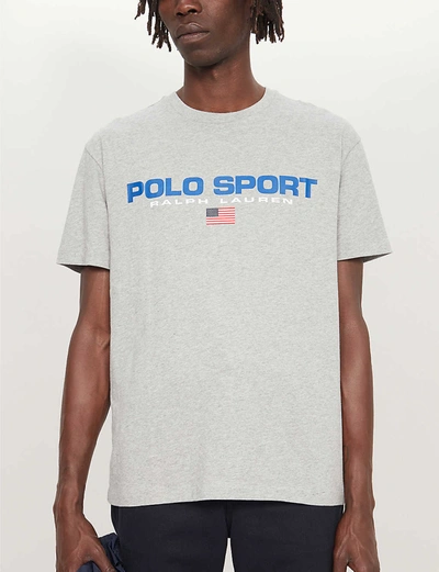 Shop Polo Ralph Lauren Polo Sport-print Cotton-jersey T-shirt In Andover+heather