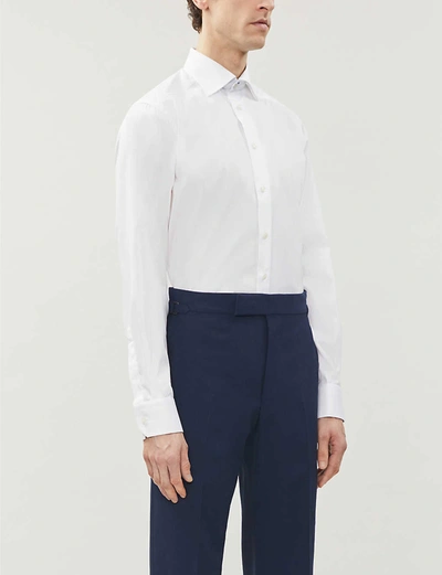 Eton Contrast Contemporary-fit Cotton Dress Shirt In White