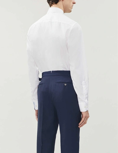 Eton Contrast Contemporary-fit Cotton Dress Shirt In White