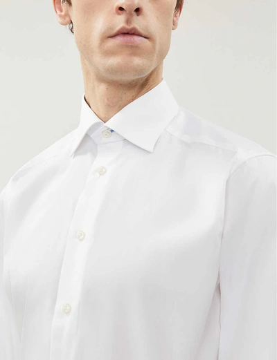 Eton Contrast Contemporary-fit Cotton Dress Shirt In White