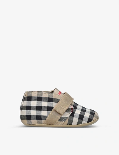 Burberry Kids' Charlton Vintage Check-print Cotton Booties 0-6