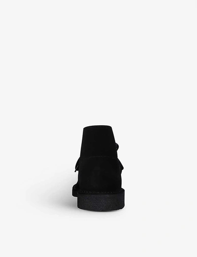 Shop Palm Angels X Clarks Brand-print Suede Desert Boots In Black