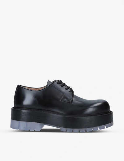 Shop Bottega Veneta Bv Stilt Leather Derby Shoes In Black