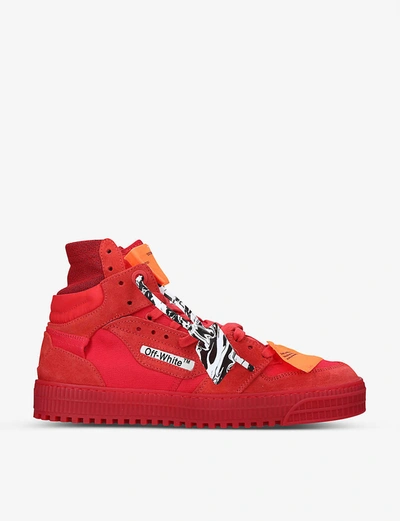 Shop Off-white Off-court High-top Leather Trainers In Red