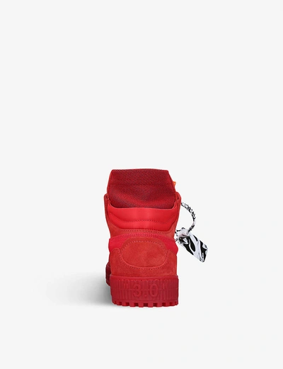 Shop Off-white Off-court High-top Leather Trainers In Red