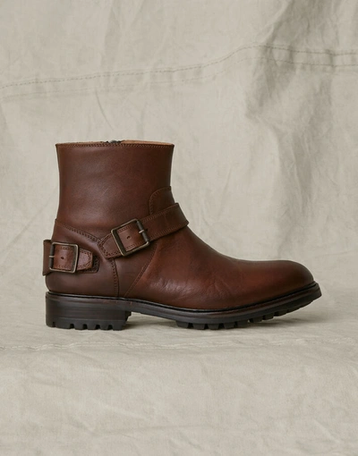 Belstaff Trialmaster Leather Boot In Brown