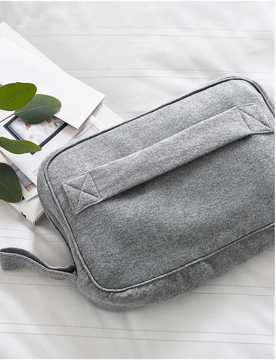 Shop The White Company Eye Mask And Throw Travel Set In Grey