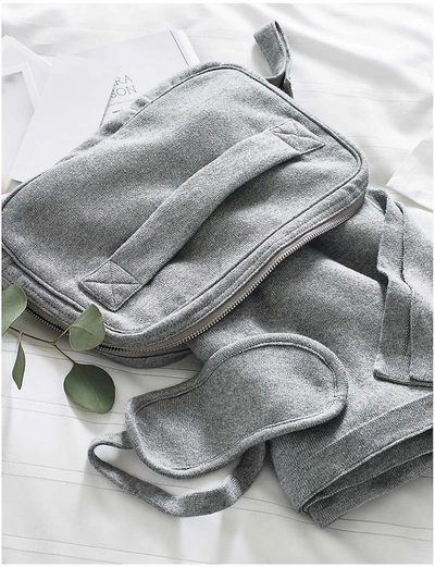 Shop The White Company Eye Mask And Throw Travel Set In Grey