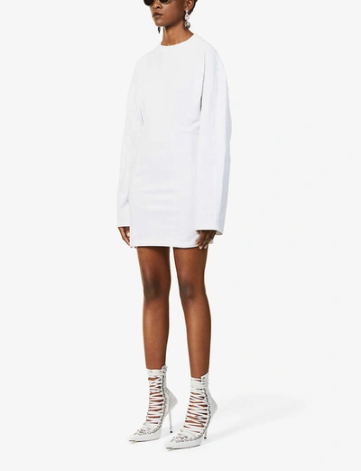 Shop Fenty Oversized Corset Cotton-jersey Dress In Coco+white