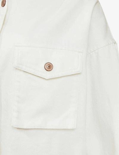 Shop Allsaints Sol Cotton Shirt Jacket In White