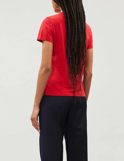 Shop Kenzo Tiger-print Cotton-jersey T-shirt In Medium Red