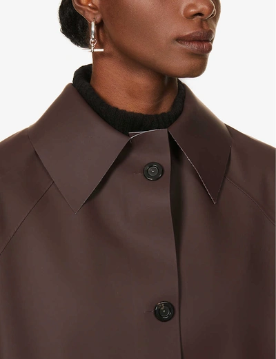 Shop Kassl Editions Below Oversized Rubber Coat In Dark Chocolate/hava